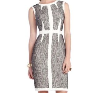 BCBG White Dress with Black Lace